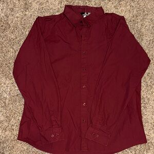Elegant Burgundy Button-Down Shirt
